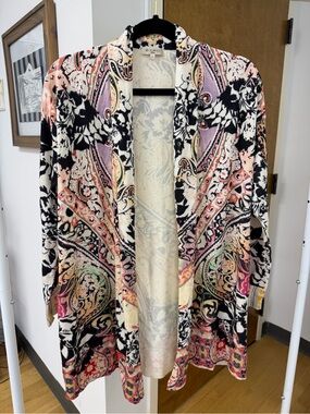 Etro Silk Blend Cream Paisley Long Knit Cardigan Quiet Luxury Designer Old Money